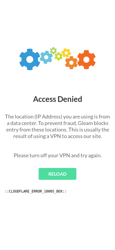 the mobile screenshot of gleam.io