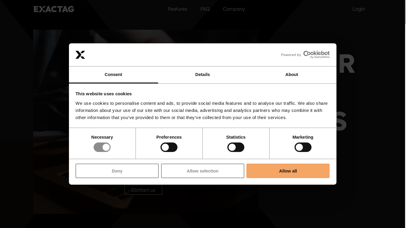 the desktop screenshot of exactag.com