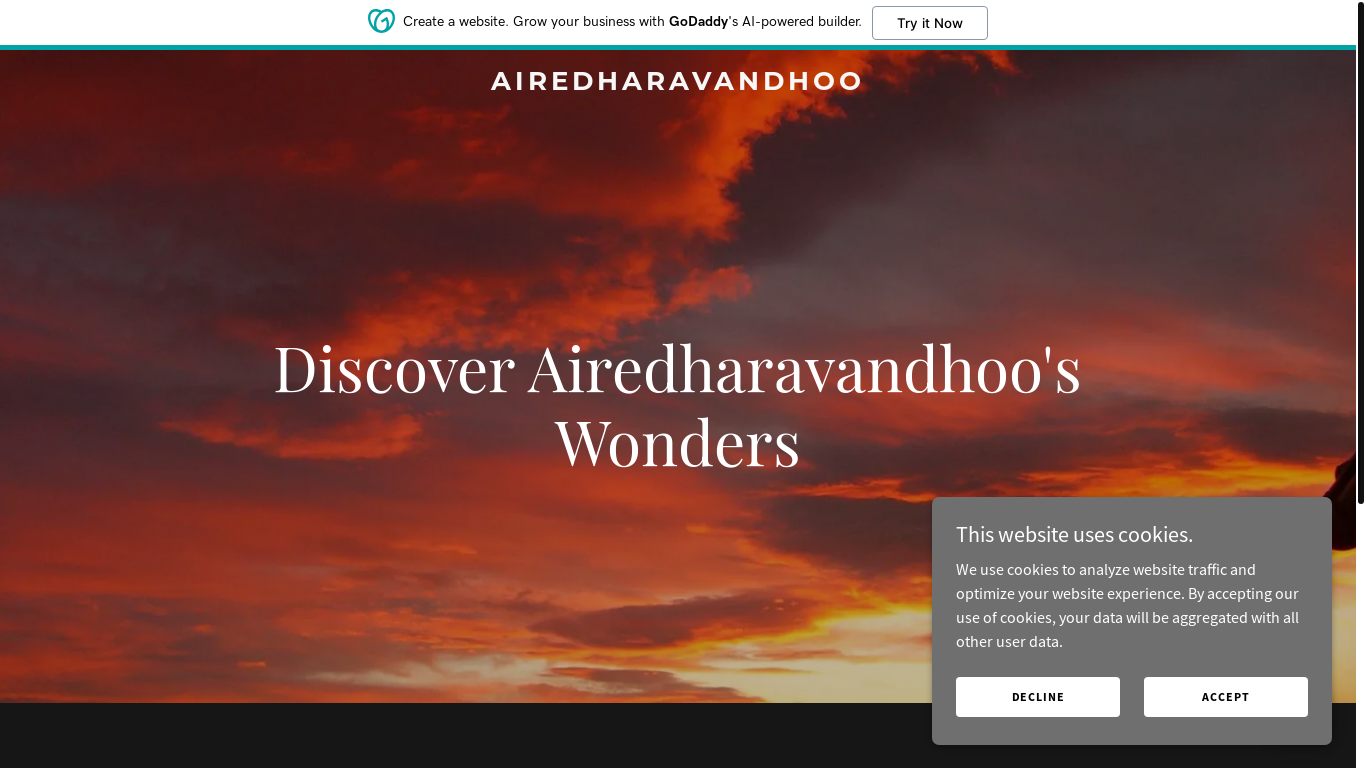 the desktop screenshot of airedharavandhoo.com
