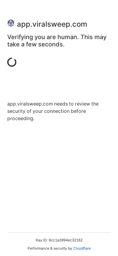 the mobile screenshot of app.viralsweep.com