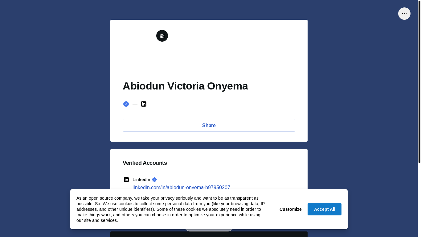 the desktop screenshot of abiodunvictoriaonyema.link