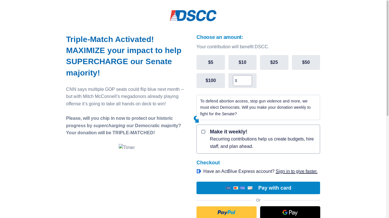 the desktop screenshot of secure.actblue.com