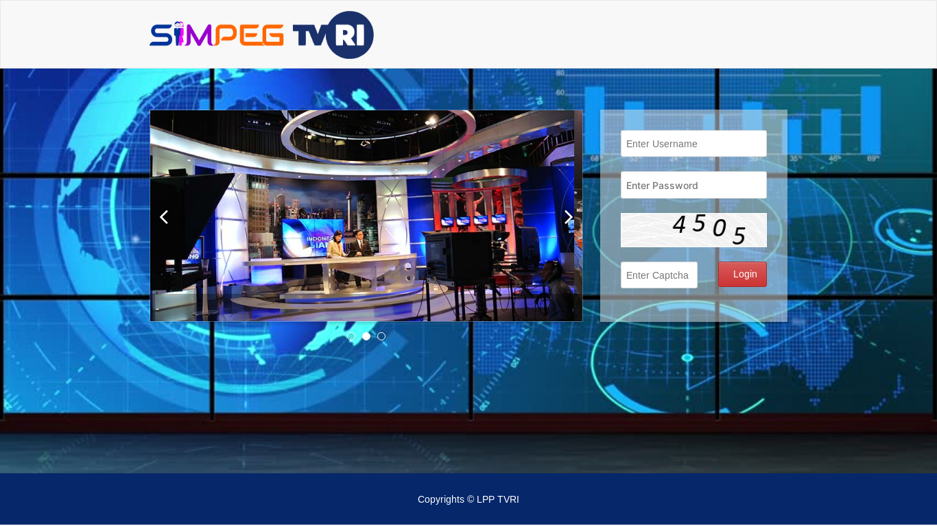 the desktop screenshot of simpeg.tvri.go.id