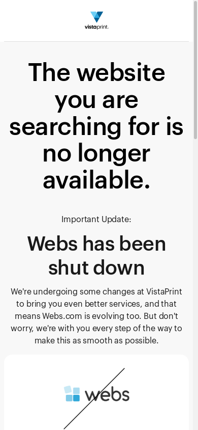 the mobile screenshot of www.vistaprint.com