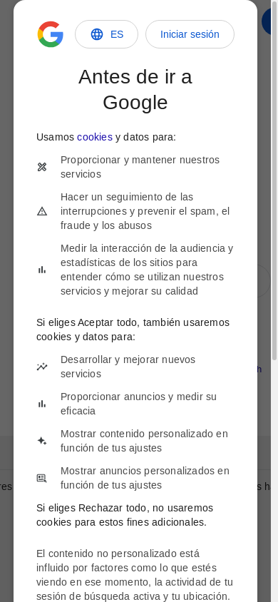 the mobile screenshot of www.google.com