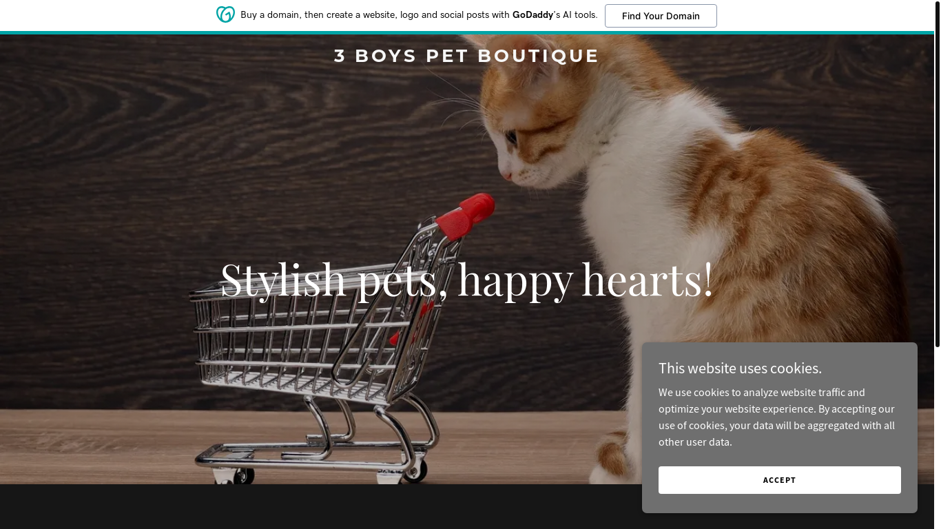 the desktop screenshot of 3boyspetboutique.com