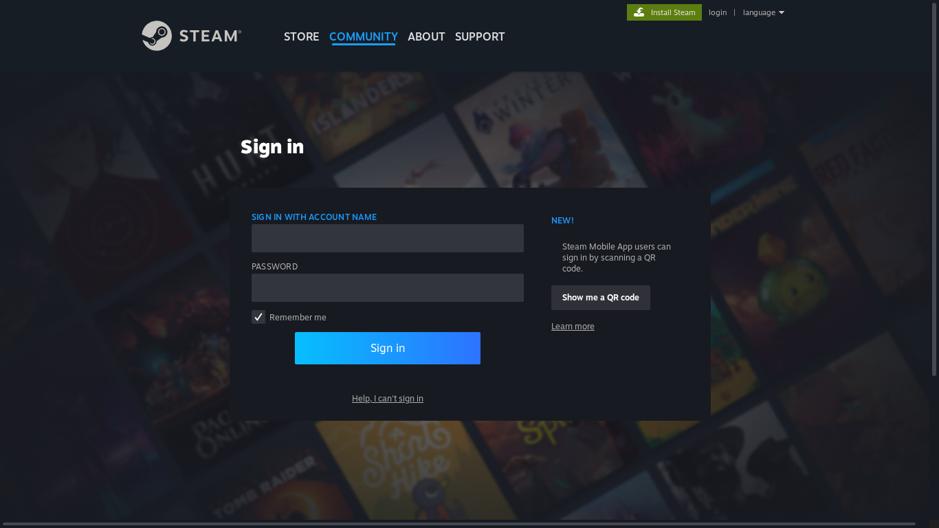 the desktop screenshot of steamcommunity.com