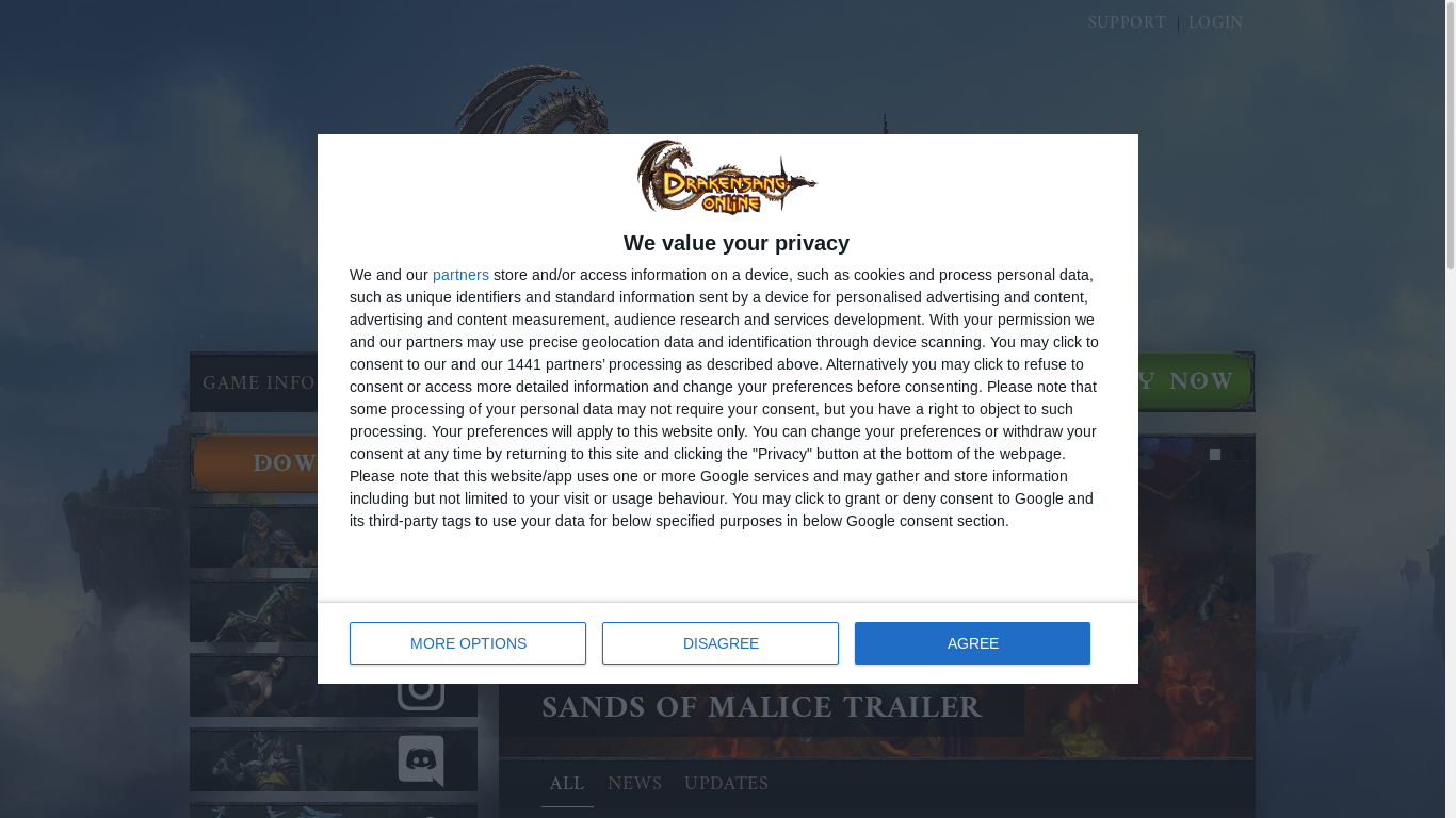 the desktop screenshot of agathon.drakensang.com
