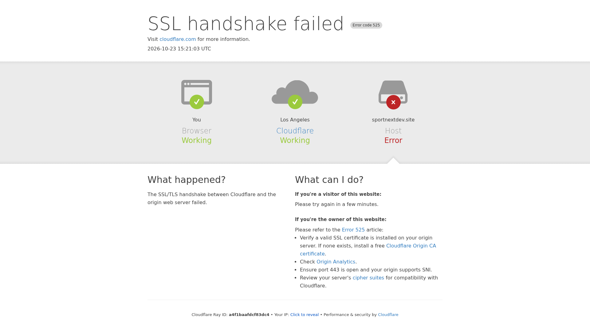 sportnextdev.site | 525: SSL handshake failed - URL Scan Results | Tiny ...