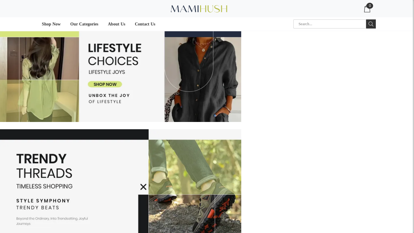 the desktop screenshot of mamihush.com