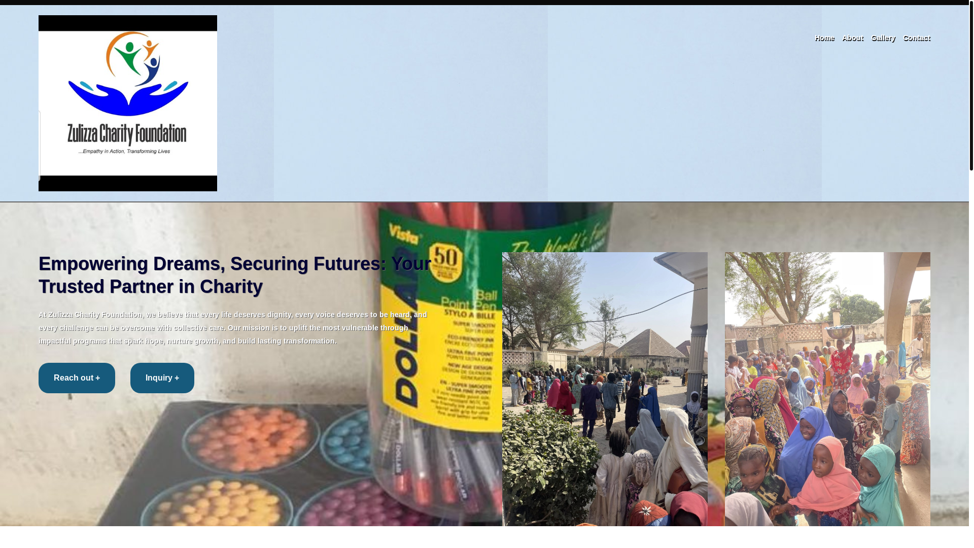 the desktop screenshot of zulizzacharity.name.ng