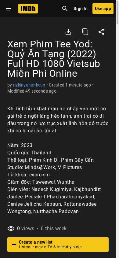 the mobile screenshot of m.imdb.com