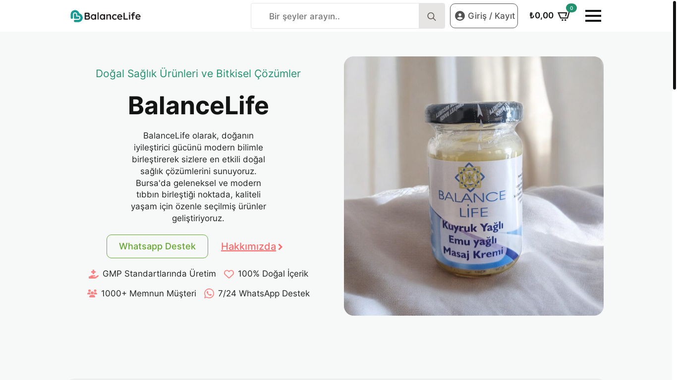 the desktop screenshot of balancelifemedikal.com.tr