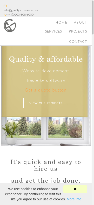 the mobile screenshot of gravity-software.com