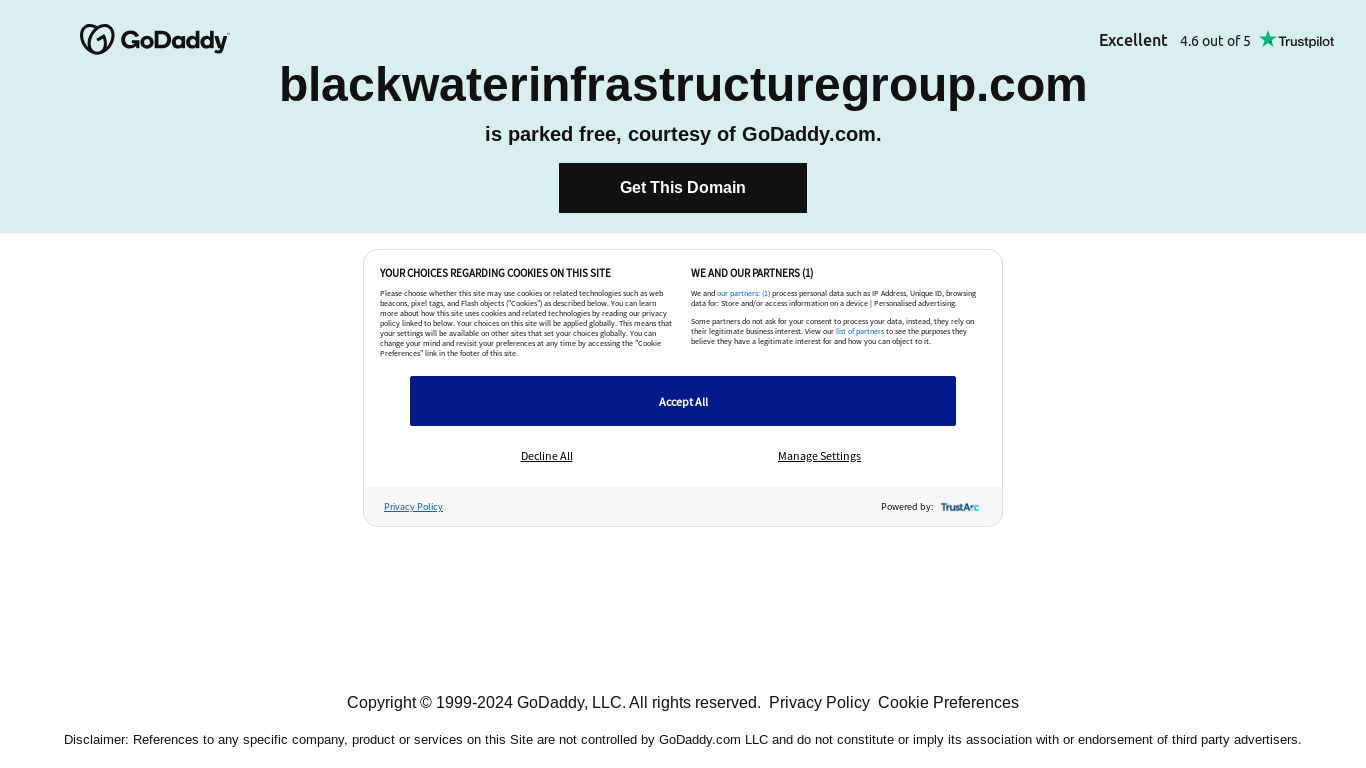 the desktop screenshot of blackwaterinfrastructuregroup.com