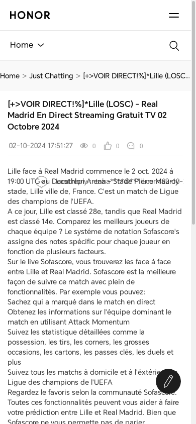 the mobile screenshot of www.honor.com