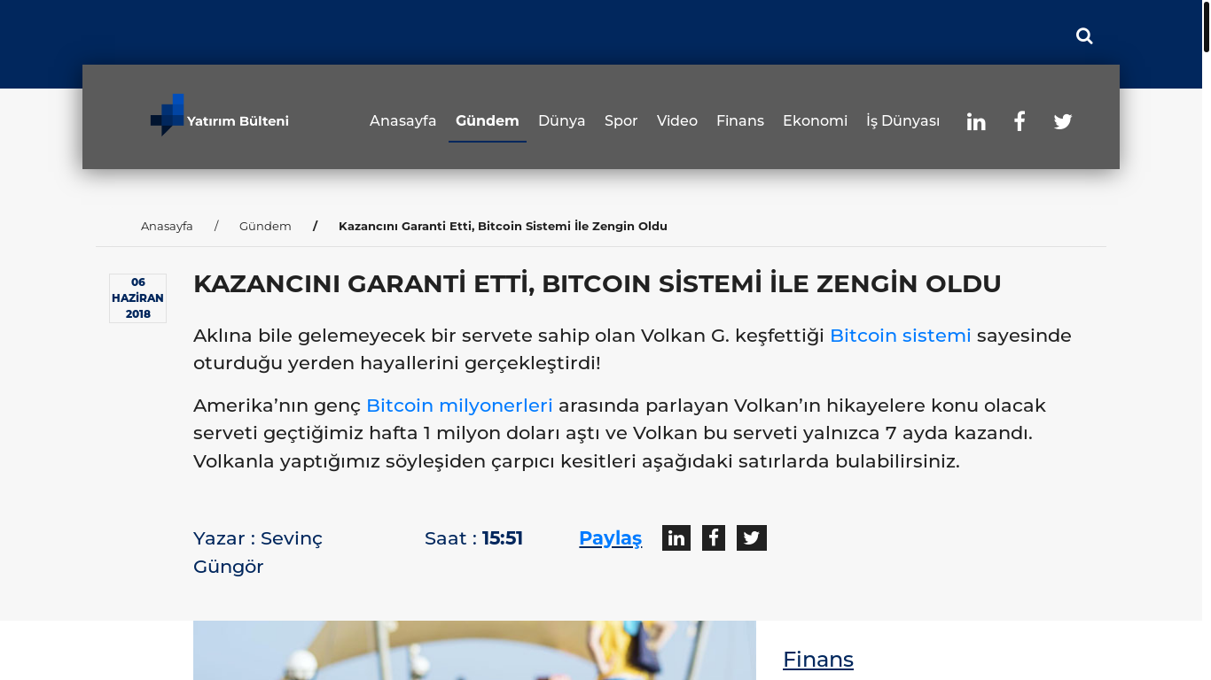the desktop screenshot of yatirim-bulteni.pro