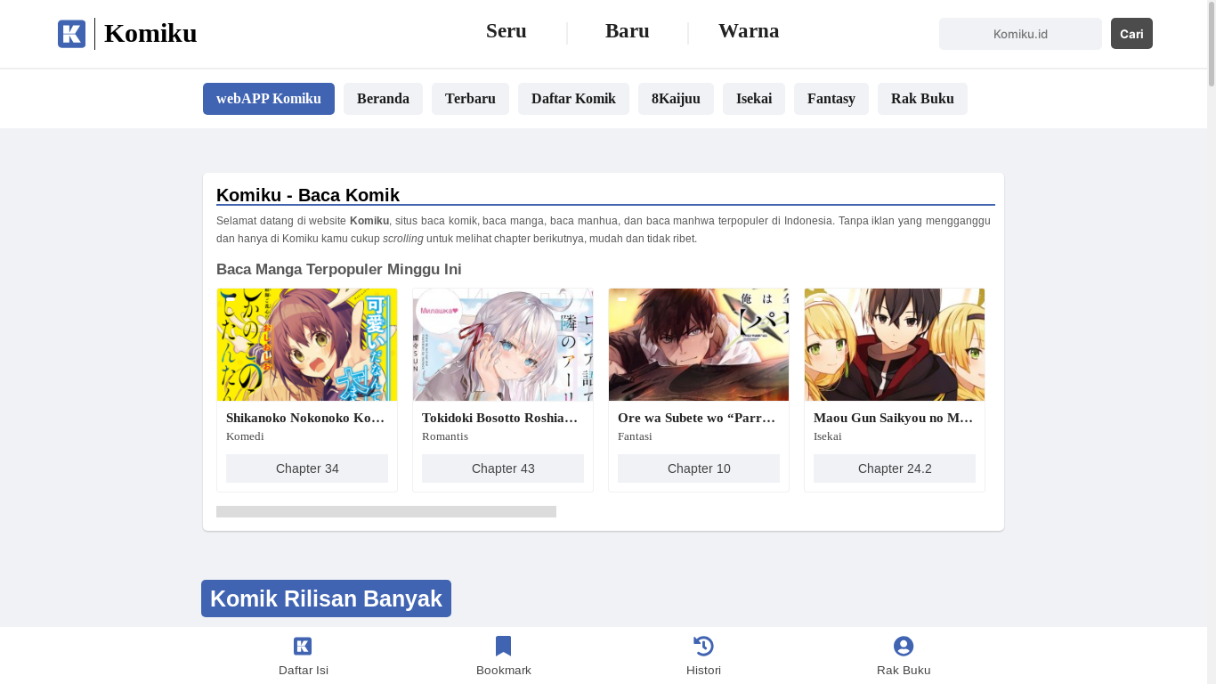 the desktop screenshot of komiku.id