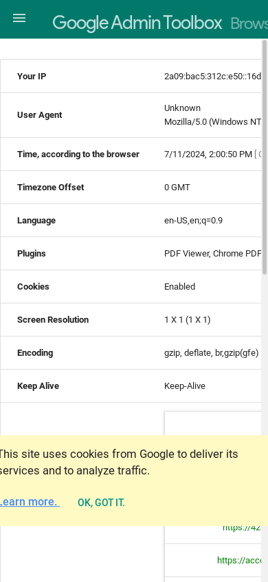 the mobile screenshot of toolbox.googleapps.com