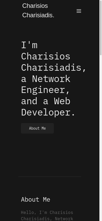 the mobile screenshot of charisios.com