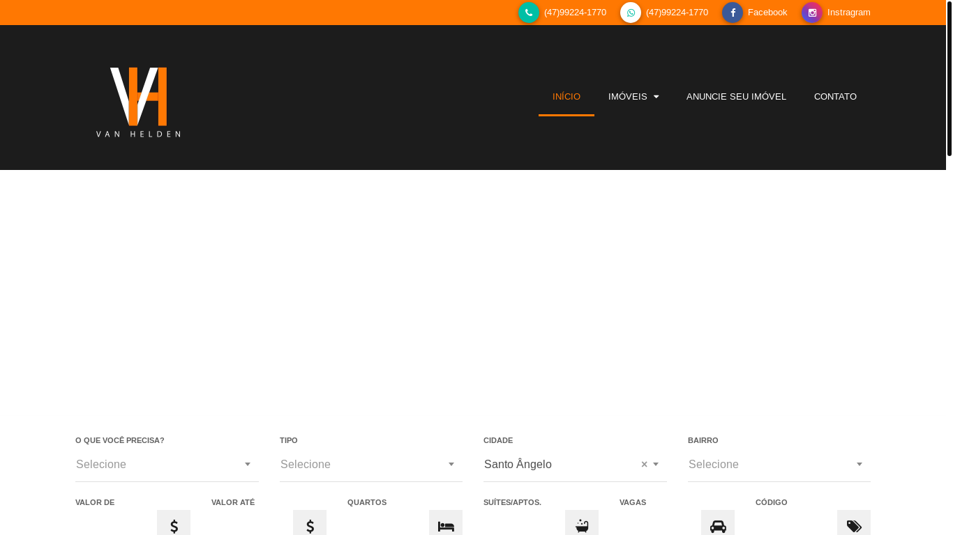the desktop screenshot of imobiliariavanhelden.com.br