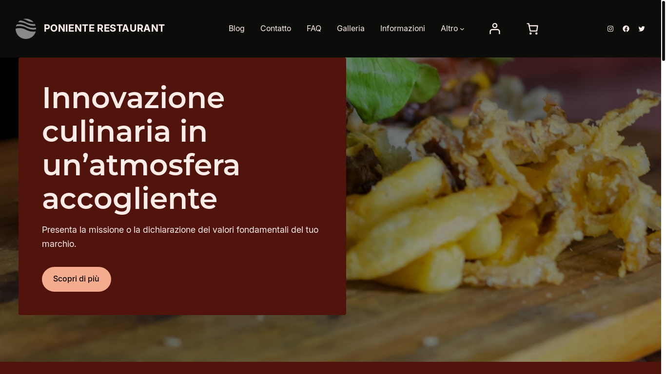 the desktop screenshot of www.ponienterestaurant.com