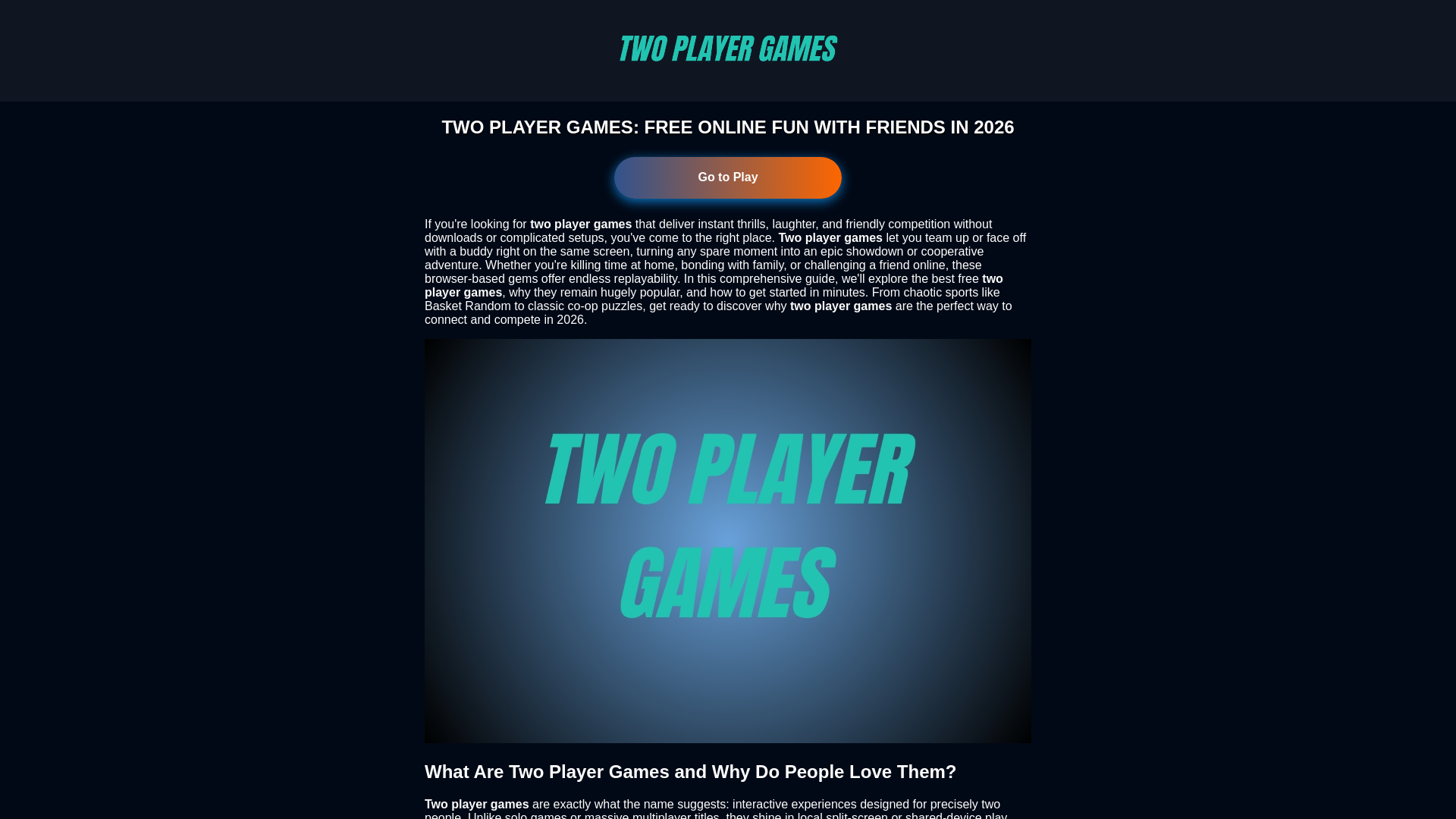 Two Player Games: Free Online Fun with Friends in 2026 - URL Scan ...