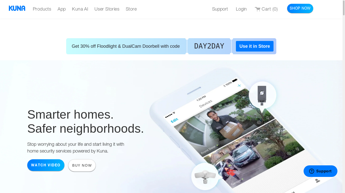 the desktop screenshot of getkuna.com
