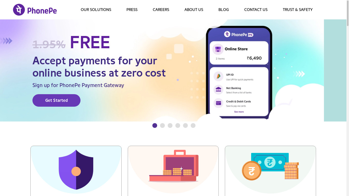 the desktop screenshot of www.phonepe.com