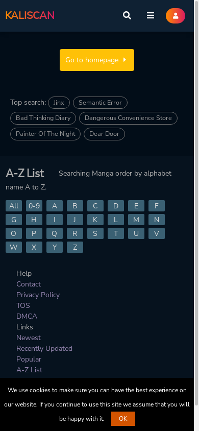 the mobile screenshot of kaliscan.me