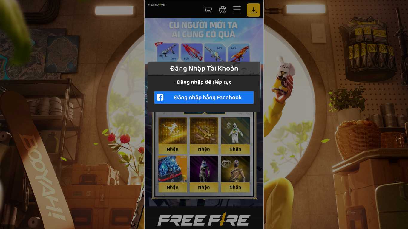 the desktop screenshot of sukienffvip.doiqua-garena.io.vn