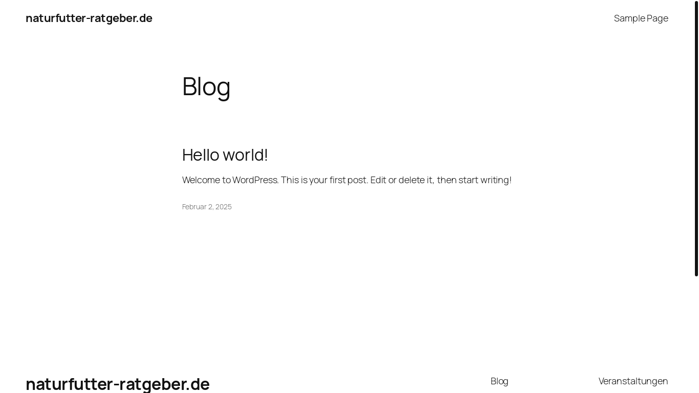 the desktop screenshot of naturfutter-ratgeber.de