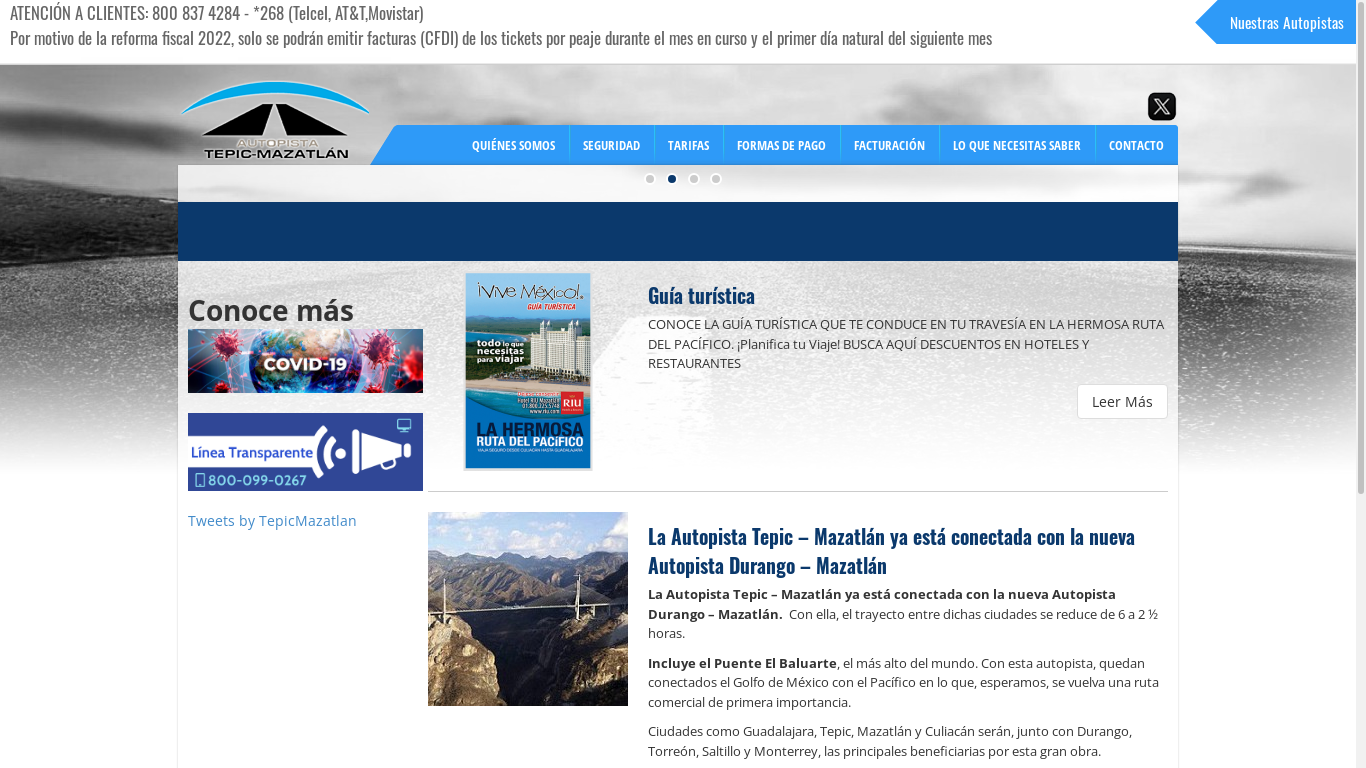 the desktop screenshot of www.tepicmazatlan.com.mx