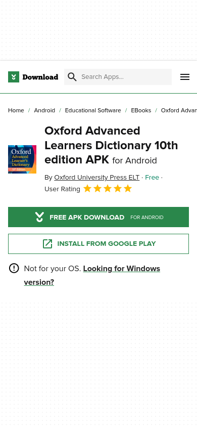 Oxford Advanced Learners Dictionary 10th edition APK for Android - Free ...