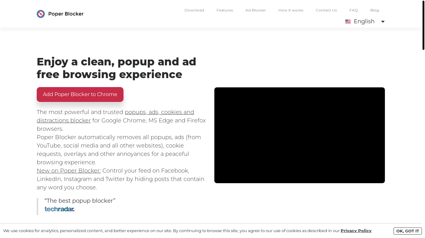 the desktop screenshot of poperblocker.com