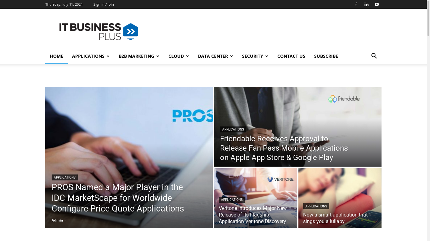 the desktop screenshot of itbusinessplus.com