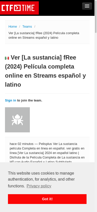 the mobile screenshot of ctftime.org