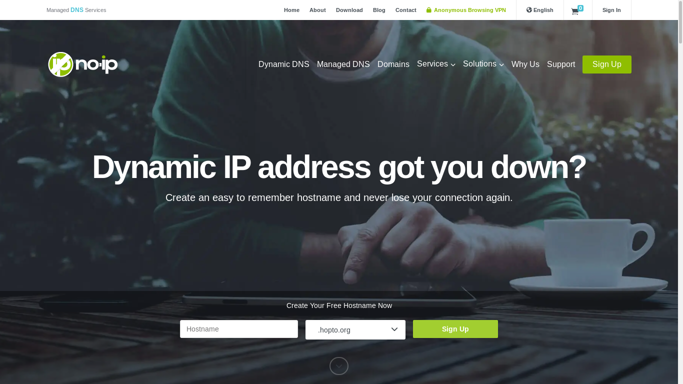the desktop screenshot of www.noip.com