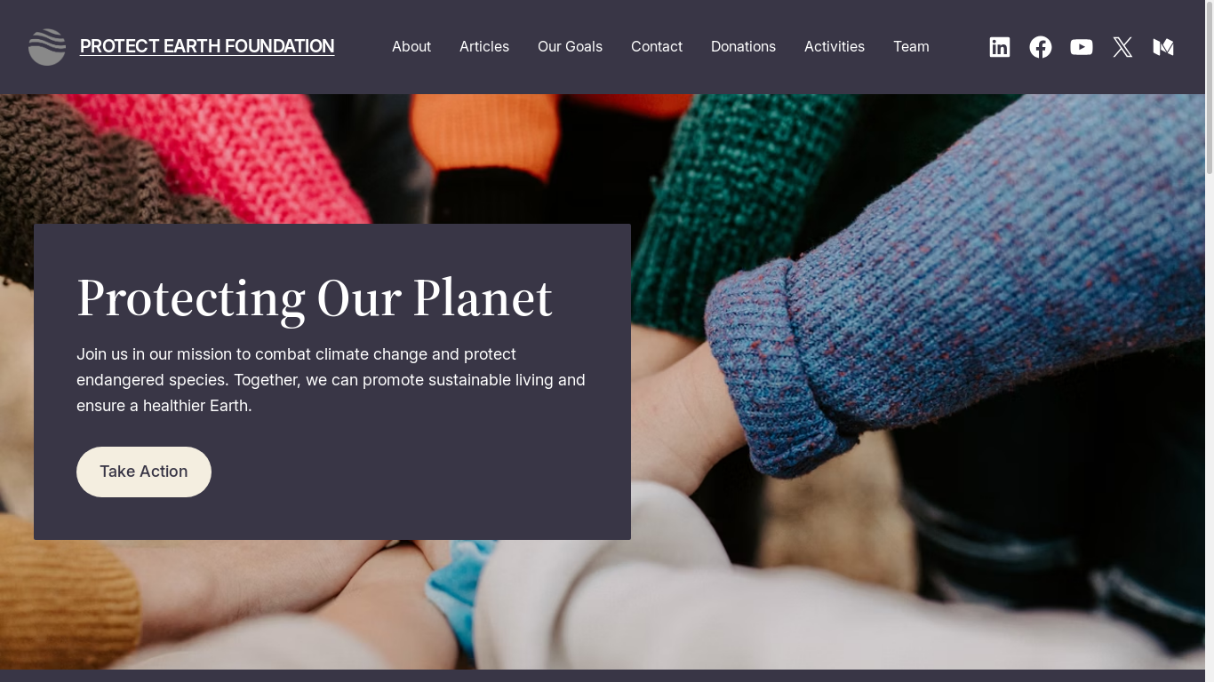 the desktop screenshot of protectearth.foundation