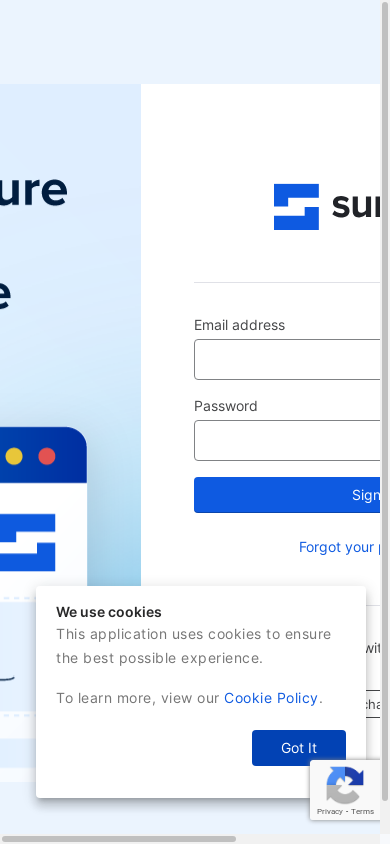 the mobile screenshot of accounts.suralink.com