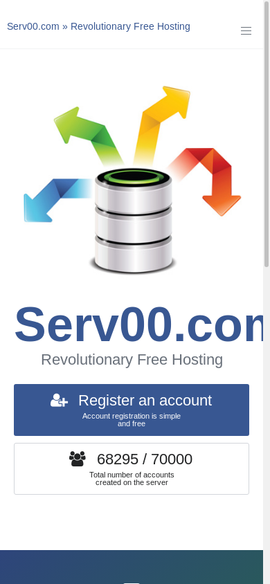 the mobile screenshot of www.serv00.com