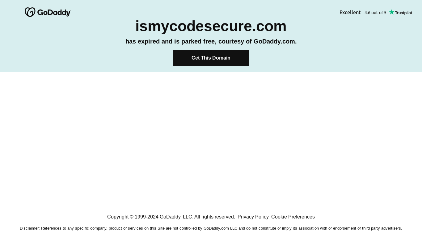 the desktop screenshot of ismycodesecure.com