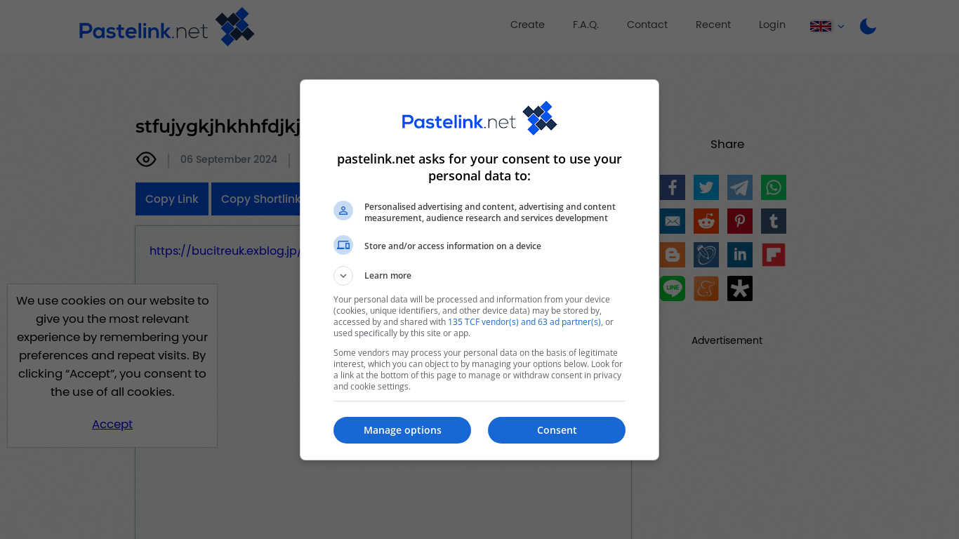 the desktop screenshot of pastelink.net