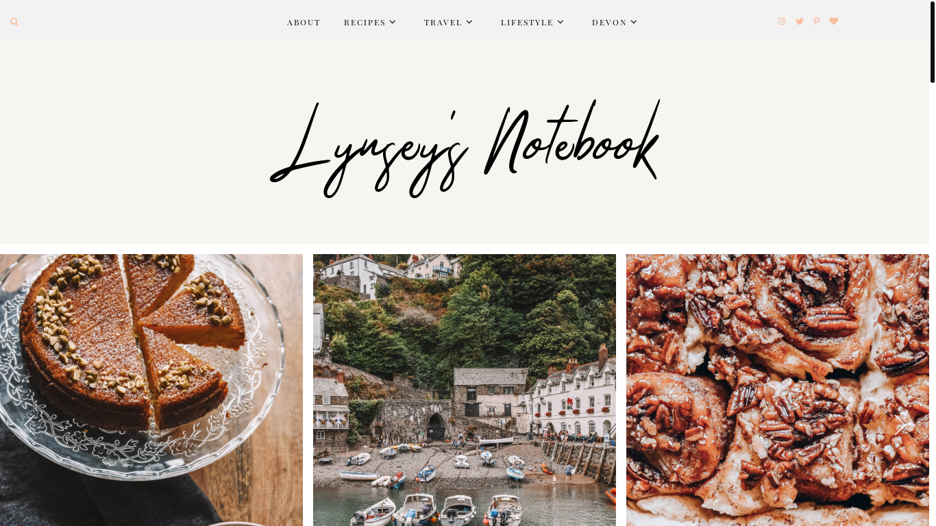 the desktop screenshot of www.lynseysnotebook.co.uk