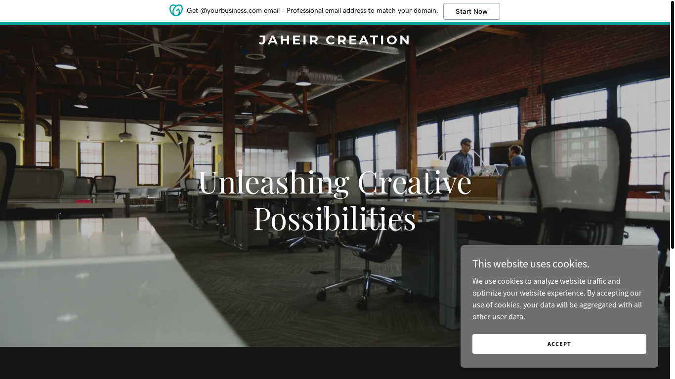 the desktop screenshot of jaheircreation.com