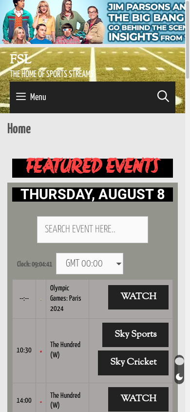 the mobile screenshot of freestreams-live.my