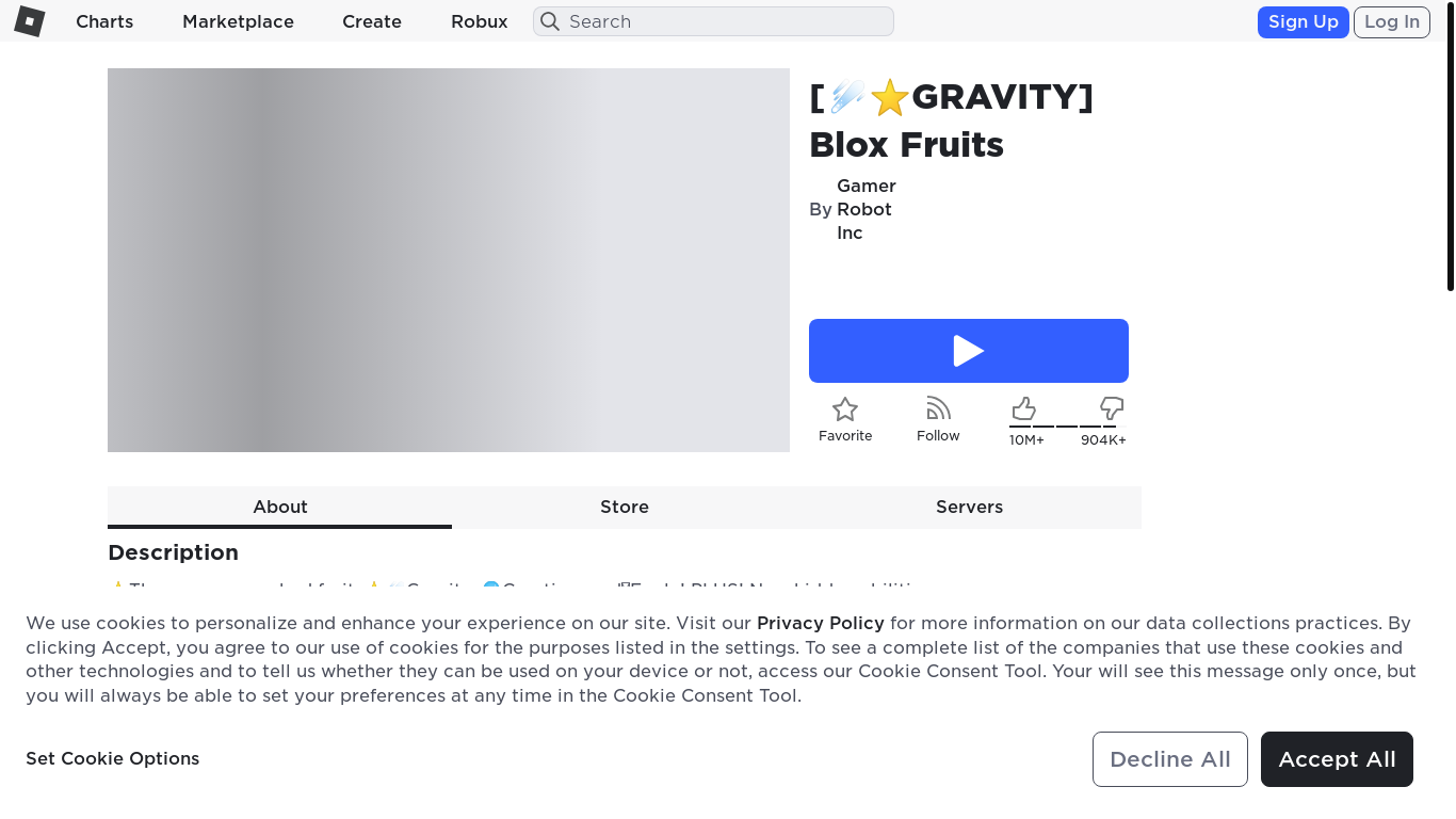 the desktop screenshot of roblox.com.py