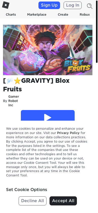 the mobile screenshot of roblox.com.py