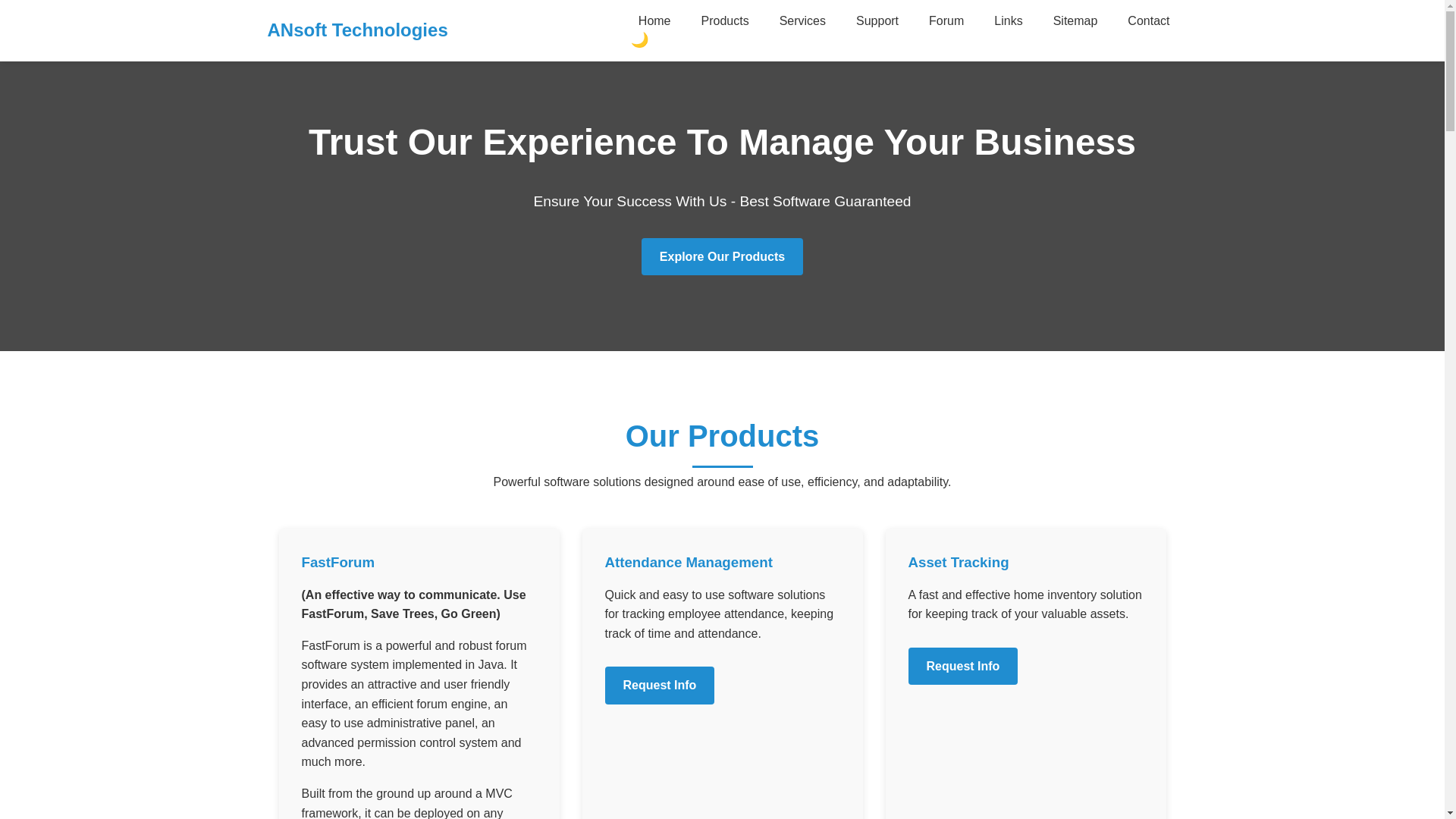 the desktop screenshot of ansoftechnologies.com