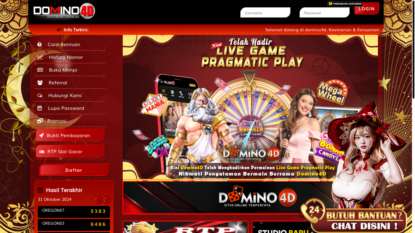 the desktop screenshot of domino4dsite.xyz